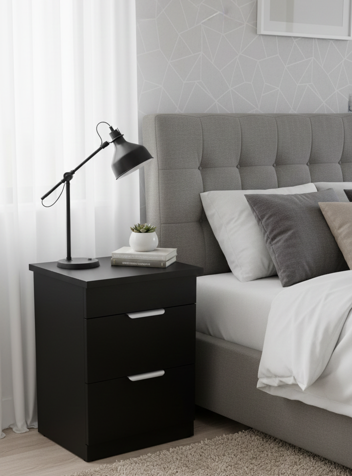 Le Chevet Secret - ( MDF )Table de Nuit avec Un COFFRE FORT 🔒 38/35/50 cm