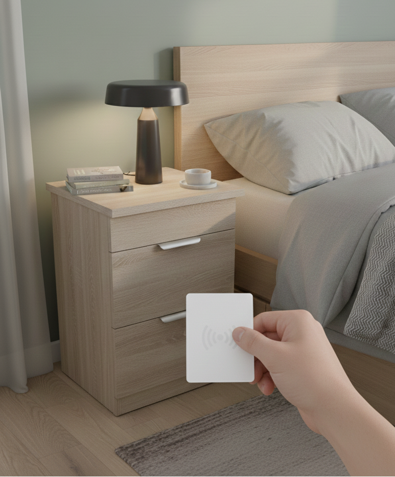 Le Chevet Secret - Table de Nuit avec Un COFFRE FORT 🔒