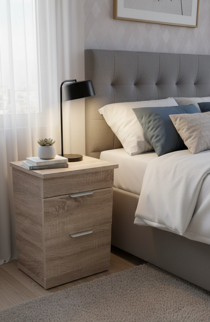 Le Chevet Secret - ( MDF )Table de Nuit avec Un COFFRE FORT 🔒 38/35/50 cm