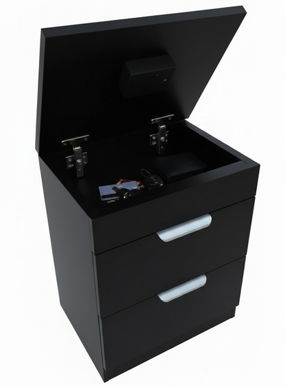 Le Chevet Secret - ( MDF )Table de Nuit avec Un COFFRE FORT 🔒 38/35/50 cm