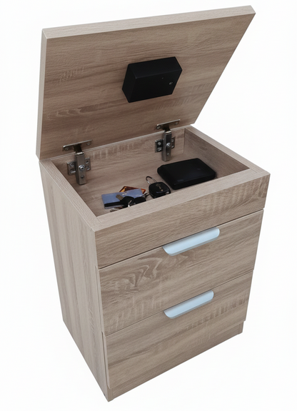 Le Chevet Secret - ( MDF )Table de Nuit avec Un COFFRE FORT 🔒 38/35/50 cm